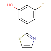 Chemical structure of 3-fluoro-5-(1,3-thiazol-2-yl)phenol - CSSB00010673931