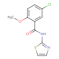 Chemical structure of 5-chloro-2-methoxy-N-(1,3-thiazol-2-yl)benzamide - CSSB00103403339