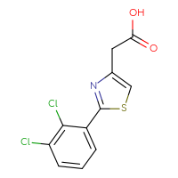 Chemical structure of 2-[2-(2,3-dichlorophenyl)-1,3-thiazol-4-yl]acetic acid - CSSB00000320021
