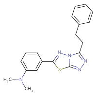 Chemical structure of N,N-dimethyl-3-[3-(2-phenylethyl)-[1,2,4]triazolo[3,4-b][1,3,4]thiadiazol-6-yl]aniline - CSSB00121616710