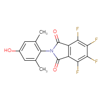 Chemical structure of 4,5,6,7-tetrafluoro-2-(4-hydroxy-2,6-dimethylphenyl)-2,3-dihydro-1H-isoindole-1,3-dione - CSSB00161115803