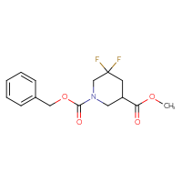Chemical structure of 1-benzyl 3-methyl 5,5-difluoropiperidine-1,3-dicarboxylate - CSSB00010291368