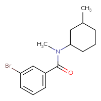 Chemical structure of 3-bromo-N-methyl-N-(3-methylcyclohexyl)benzamide - CSSB00000659209