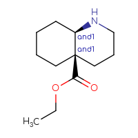 Chemical structure of rac-ethyl (4aR,8aR)-decahydroquinoline-4a-carboxylate - CSSB20620675260