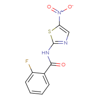 Chemical structure of 2-fluoro-N-(5-nitro-1,3-thiazol-2-yl)benzamide - CSSB00000596876
