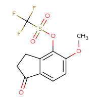 Chemical structure of 5-methoxy-1-oxo-2,3-dihydro-1H-inden-4-yl trifluoromethanesulfonate - CSSB20977129462