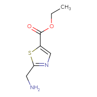 Chemical structure of ethyl 2-(aminomethyl)-1,3-thiazole-5-carboxylate - CSSB00015116525