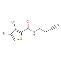 Chemical structure of 4-bromo-N-(2-cyanoethyl)-3-methylthiophene-2-carboxamide - CSSB01991529424