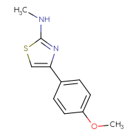 Chemical structure of 4-(4-methoxyphenyl)-N-methyl-1,3-thiazol-2-amine - CSSB00000148233
