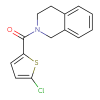 Chemical structure of 2-(5-chlorothiophene-2-carbonyl)-1,2,3,4-tetrahydroisoquinoline - CSSB00046155547
