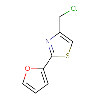 Chemical structure of 4-(chloromethyl)-2-(furan-2-yl)-1,3-thiazole - CSSB00000735701