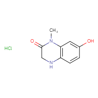 Chemical structure of 7-hydroxy-1-methyl-1,2,3,4-tetrahydroquinoxalin-2-one hydrochloride - CSSB20504683103