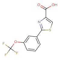 Chemical structure of 2-[3-(trifluoromethoxy)phenyl]-1,3-thiazole-4-carboxylic acid - CSSB00008316760