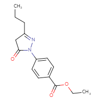 Chemical structure of ethyl 4-(5-oxo-3-propyl-4,5-dihydro-1H-pyrazol-1-yl)benzoate - CSSB00015198556