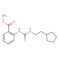 Chemical structure of methyl 2-{[(2-cyclopentylethyl)carbamothioyl]amino}benzoate - CSSB21432460284