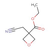 Chemical structure of ethyl 3-(cyanomethyl)oxetane-3-carboxylate - CSSB02517569952