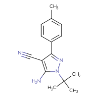 Chemical structure of 5-amino-1-tert-butyl-3-(4-methylphenyl)-1H-pyrazole-4-carbonitrile - CSSB00014066581