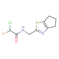 Chemical structure of 2-chloro-N-({4H,5H,6H-cyclopenta[d][1,3]thiazol-2-yl}methyl)-2-fluoroacetamide - CSSB21332050794