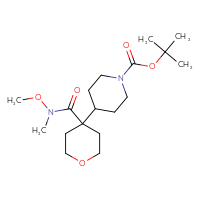 Chemical structure of tert-butyl 4-{4-[methoxy(methyl)carbamoyl]oxan-4-yl}piperidine-1-carboxylate - CSSB01045818348