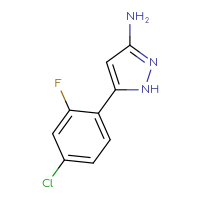 Chemical structure of 5-(4-chloro-2-fluorophenyl)-1H-pyrazol-3-amine - CSSB00021887194