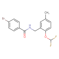 Chemical structure of 4-bromo-N-{[2-(difluoromethoxy)-5-methylphenyl]methyl}benzamide - CSSB02123232282