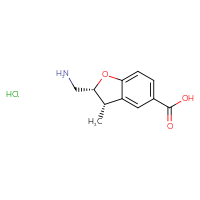 Chemical structure of (2R,3S)-2-(aminomethyl)-3-methyl-2,3-dihydro-1-benzofuran-5-carboxylic acid hydrochloride - CSSB00160541085
