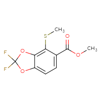 Chemical structure of methyl 2,2-difluoro-4-(methylsulfanyl)-2H-1,3-benzodioxole-5-carboxylate - CSSB15043678649