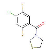 Chemical structure of 3-(4-chloro-2,5-difluorobenzoyl)-1,3-thiazolidine - CSSB01004411538