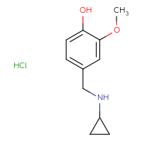 Chemical structure of 4-[(cyclopropylamino)methyl]-2-methoxyphenol hydrochloride - CSSB00000744562