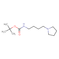 Chemical structure of tert-butyl N-[4-(pyrrolidin-1-yl)butyl]carbamate - CSSB00015593642