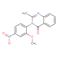 Chemical structure of 3-(2-methoxy-4-nitrophenyl)-2-methyl-3,4-dihydroquinazolin-4-one - CSSB00102657510