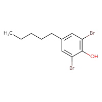 Chemical structure of 2,6-dibromo-4-pentylphenol - CSSB14923533381