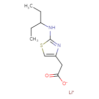 Chemical structure of lithium(1+) 2-{2-[(pentan-3-yl)amino]-1,3-thiazol-4-yl}acetate - CSSB00025776871