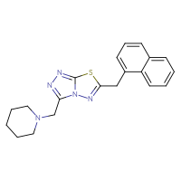 Chemical structure of 1-({6-[(naphthalen-1-yl)methyl]-[1,2,4]triazolo[3,4-b][1,3,4]thiadiazol-3-yl}methyl)piperidine - CSSB00121608367