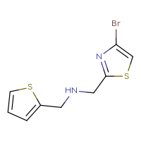 Chemical structure of [(4-bromo-1,3-thiazol-2-yl)methyl][(thiophen-2-yl)methyl]amine - CSSB00121159297