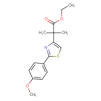 Chemical structure of ethyl 2-[2-(4-methoxyphenyl)-1,3-thiazol-4-yl]-2-methylpropanoate - CSSB00104521635