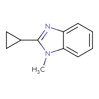 Chemical structure of 2-cyclopropyl-1-methyl-1H-1,3-benzodiazole - CSSS00000015123