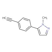 Chemical structure of 5-(4-ethynylphenyl)-1-methyl-1H-pyrazole - CSSB00135470300
