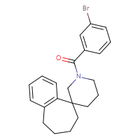 Chemical structure of 1'-(3-bromobenzoyl)-6,7,8,9-tetrahydrospiro[benzo[7]annulene-5,3'-piperidine] - CSSB21432537360