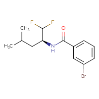 Chemical structure of 3-bromo-N-[(2S)-1,1-difluoro-4-methylpentan-2-yl]benzamide - CSSB02502989851