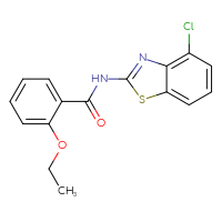 Chemical structure of N-(4-chloro-1,3-benzothiazol-2-yl)-2-ethoxybenzamide - CSSB00105135891