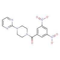 Chemical structure of 2-[4-(3,5-dinitrobenzoyl)piperazin-1-yl]pyrimidine - CSSB00025732315