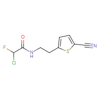 Chemical structure of 2-chloro-N-[2-(5-cyanothiophen-2-yl)ethyl]-2-fluoroacetamide - CSSB21332120653