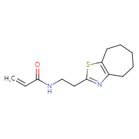 Chemical structure of N-(2-{4H,5H,6H,7H,8H-cyclohepta[d][1,3]thiazol-2-yl}ethyl)prop-2-enamide - CSSB00138538064