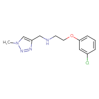 Chemical structure of [2-(3-chlorophenoxy)ethyl][(1-methyl-1H-1,2,3-triazol-4-yl)methyl]amine - CSSB02005247699