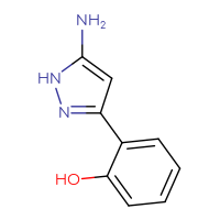 Chemical structure of 2-(5-amino-1H-pyrazol-3-yl)phenol - CSSB00000086827