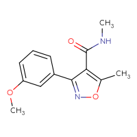 Chemical structure of 3-(3-methoxyphenyl)-N,5-dimethyl-1,2-oxazole-4-carboxamide - CSSB03034365722