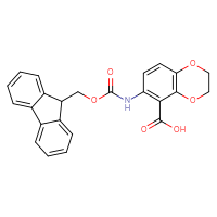 Chemical structure of 6-({[(9H-fluoren-9-yl)methoxy]carbonyl}amino)-2,3-dihydro-1,4-benzodioxine-5-carboxylic acid - CSSB03552367878