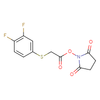 Chemical structure of 2,5-dioxopyrrolidin-1-yl 2-[(3,4-difluorophenyl)sulfanyl]acetate - CSSB20270268749