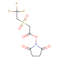 Chemical structure of 2,5-dioxopyrrolidin-1-yl 2-(2,2,2-trifluoroethanesulfonyl)acetate - CSSB20270601915